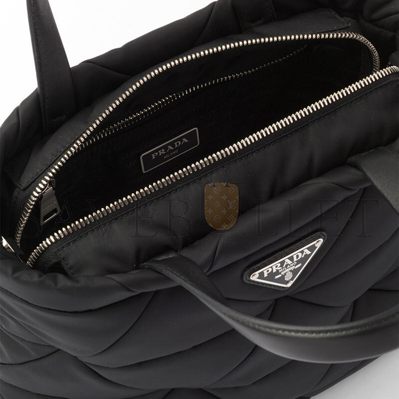 Pra*a padded re-nylon tote bag 1bg373 (24*21*13cm)